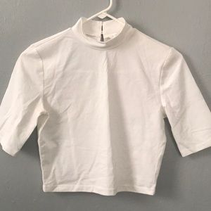 White Forever 21 3/4 sleeve crop top